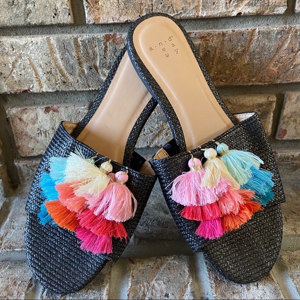 A NEW DAY | Colorful Tassel Sandal Slide